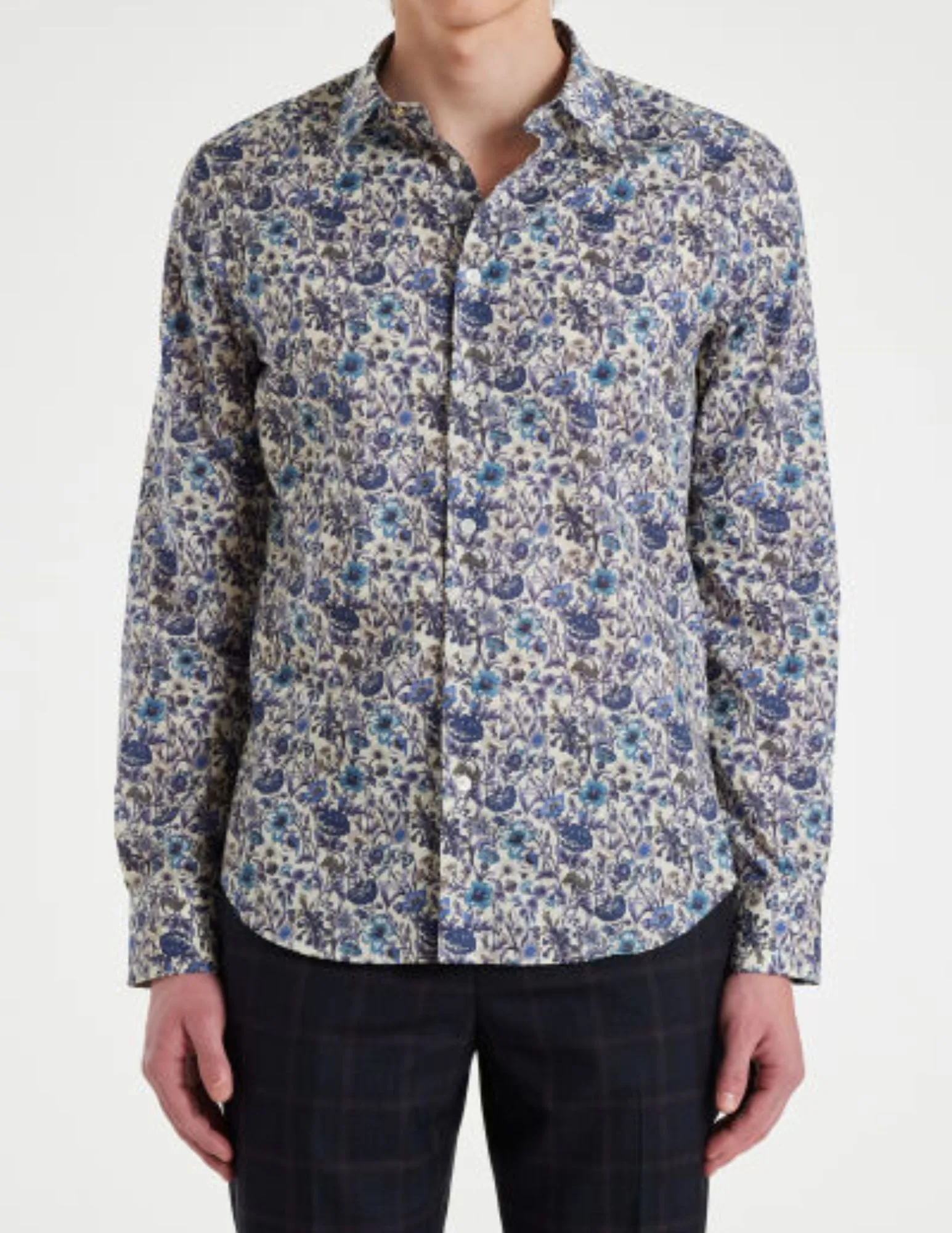 Blue Liberty Print Sportshirt