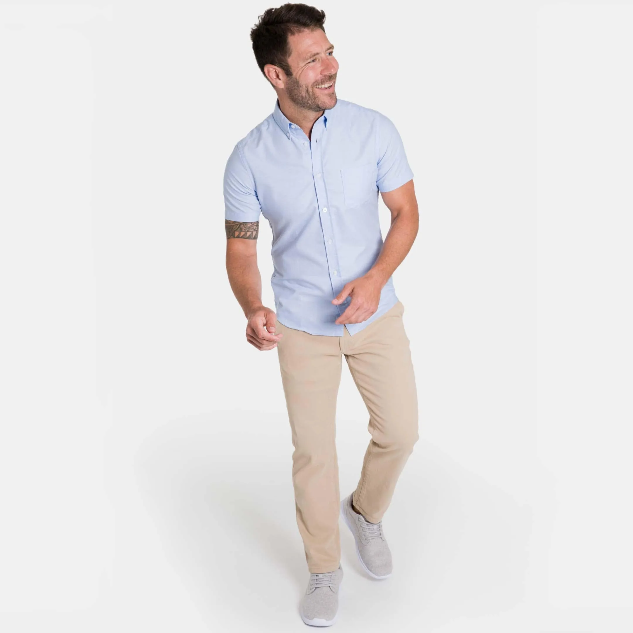 Blue Oxford Wrinkle Free Short Sleeve Shirt