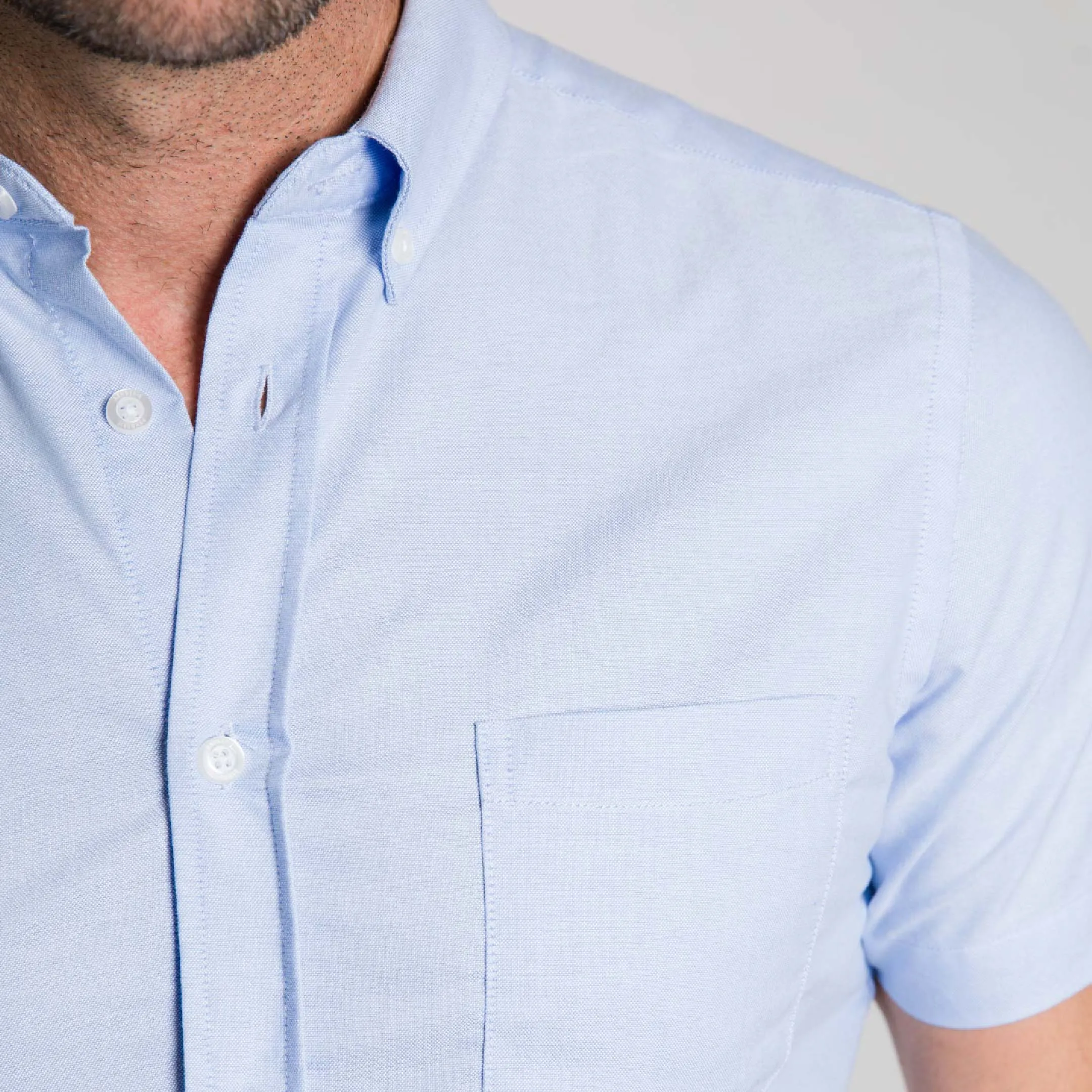 Blue Oxford Wrinkle Free Short Sleeve Shirt