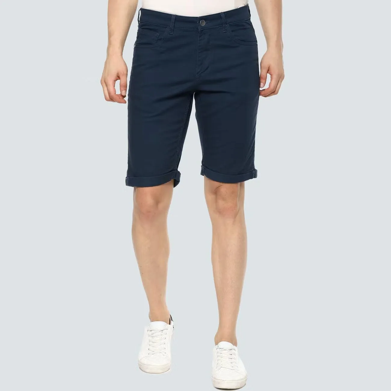 Blue Premium Quality Cotton Denim Stretch Short For Men (PR-11432)