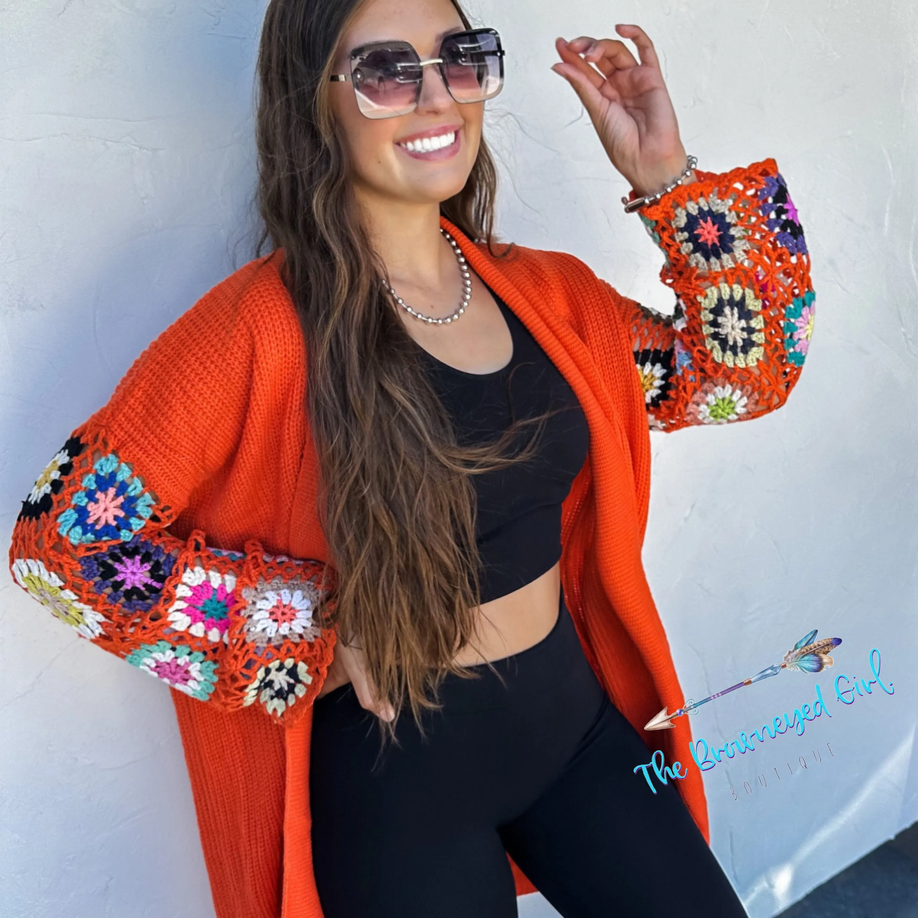 Boho Shabby Chic Crochet Sleeve Cardigan