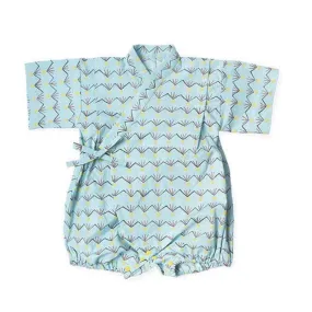 Borny Tie-Side Onesie Blue Pattern