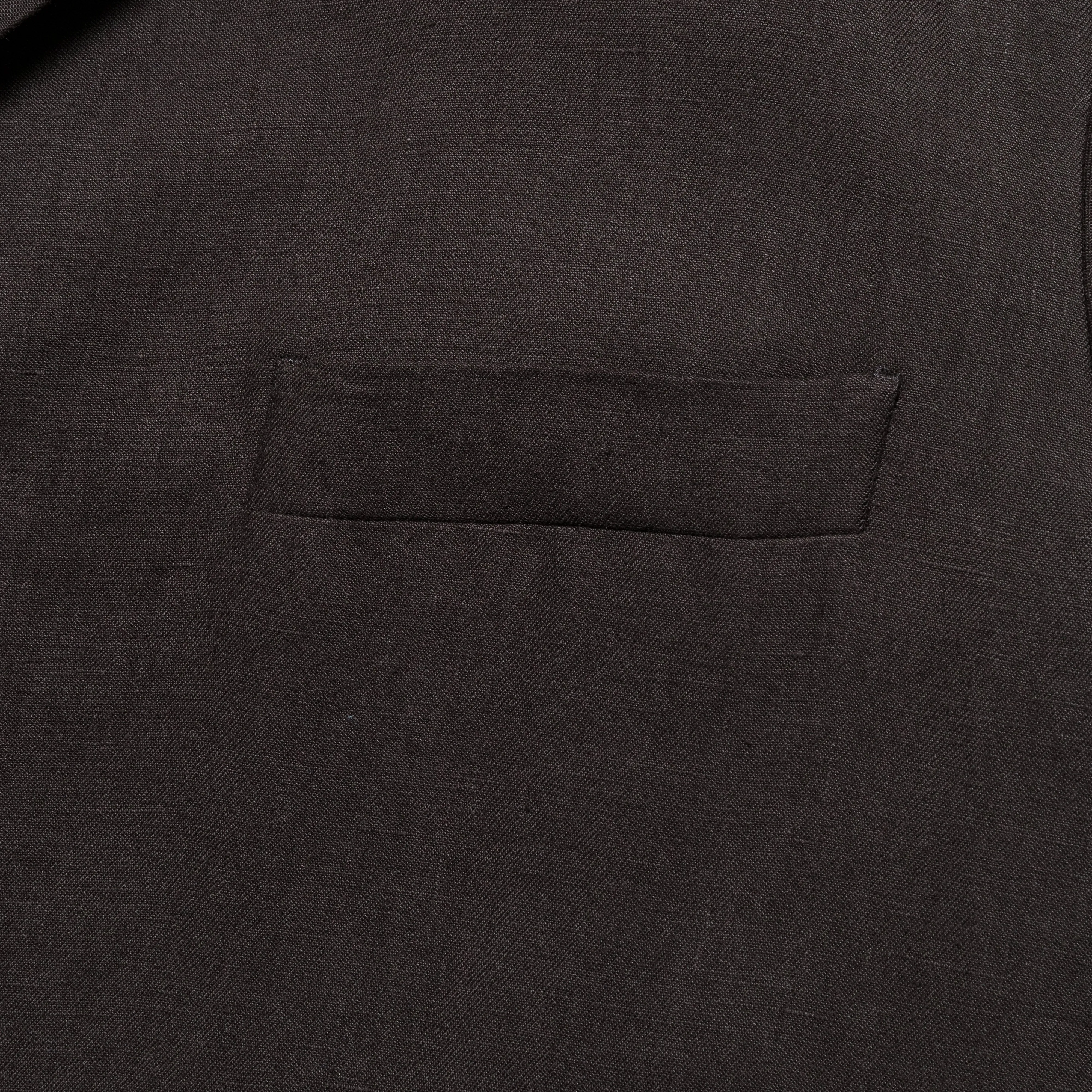 Boxy Blazer - Dark Brown Compact Linen Twill