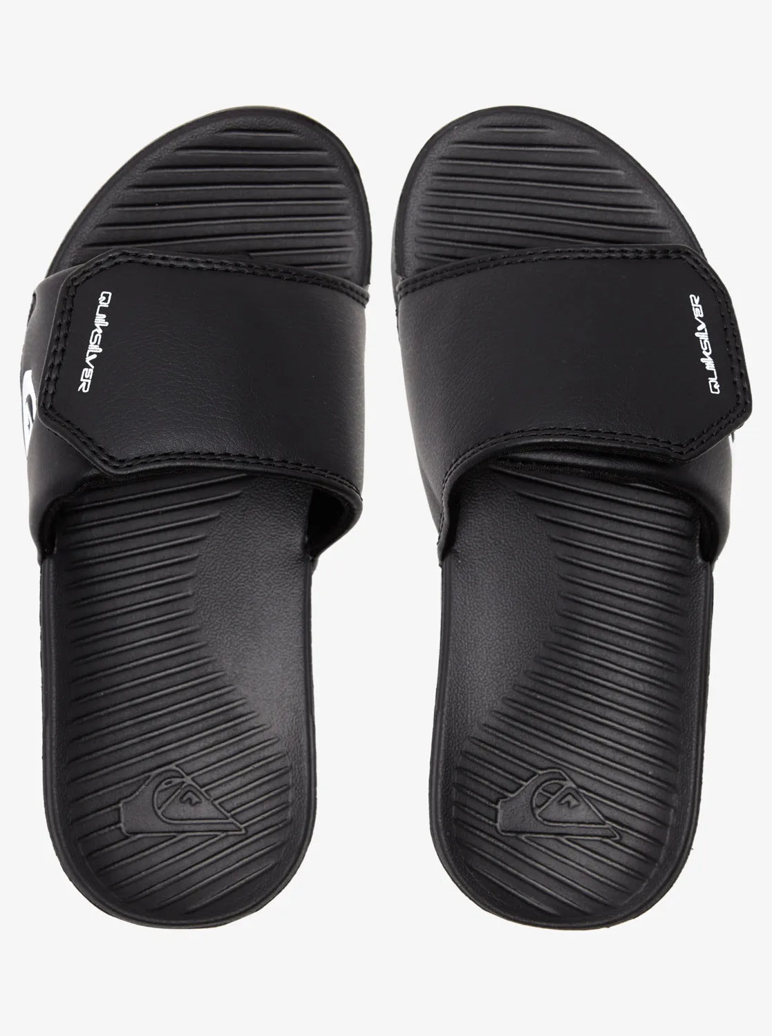 Boys 8-16 Bright Coast Adjustable Slides - Black/White/Black