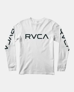 Boys Big RVCA Long Sleeve Tee - White/Black