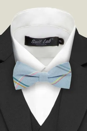 Boys Bow Tie - Sky Blue Checkered