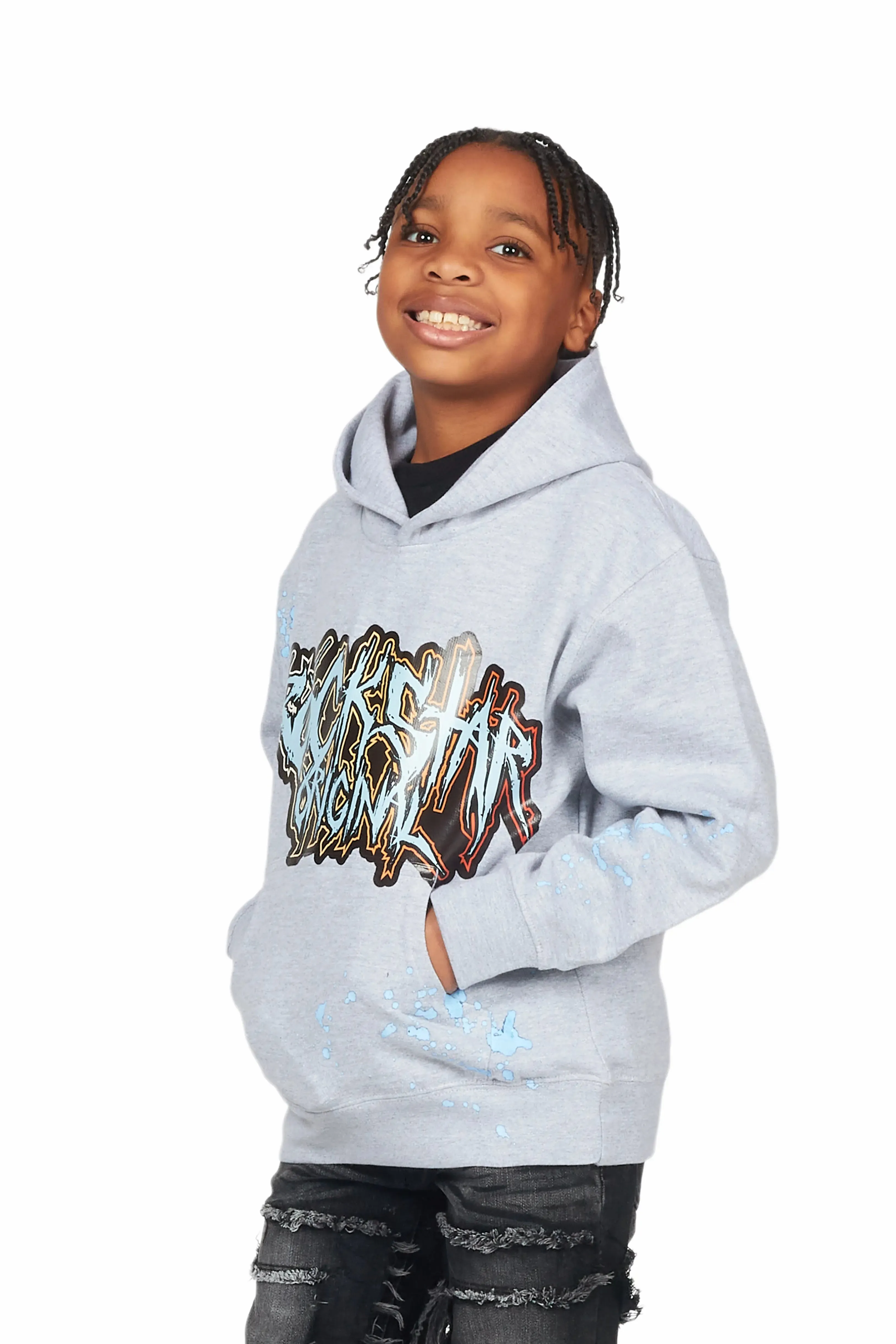 Boys Julian Grey Graphic Hoodie