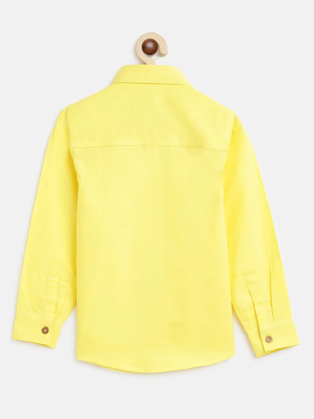 Boys Lime Yellow Cotton Shirt