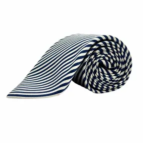 BRIONI Diagonal Stripe Silk Tie - Navy & Silver