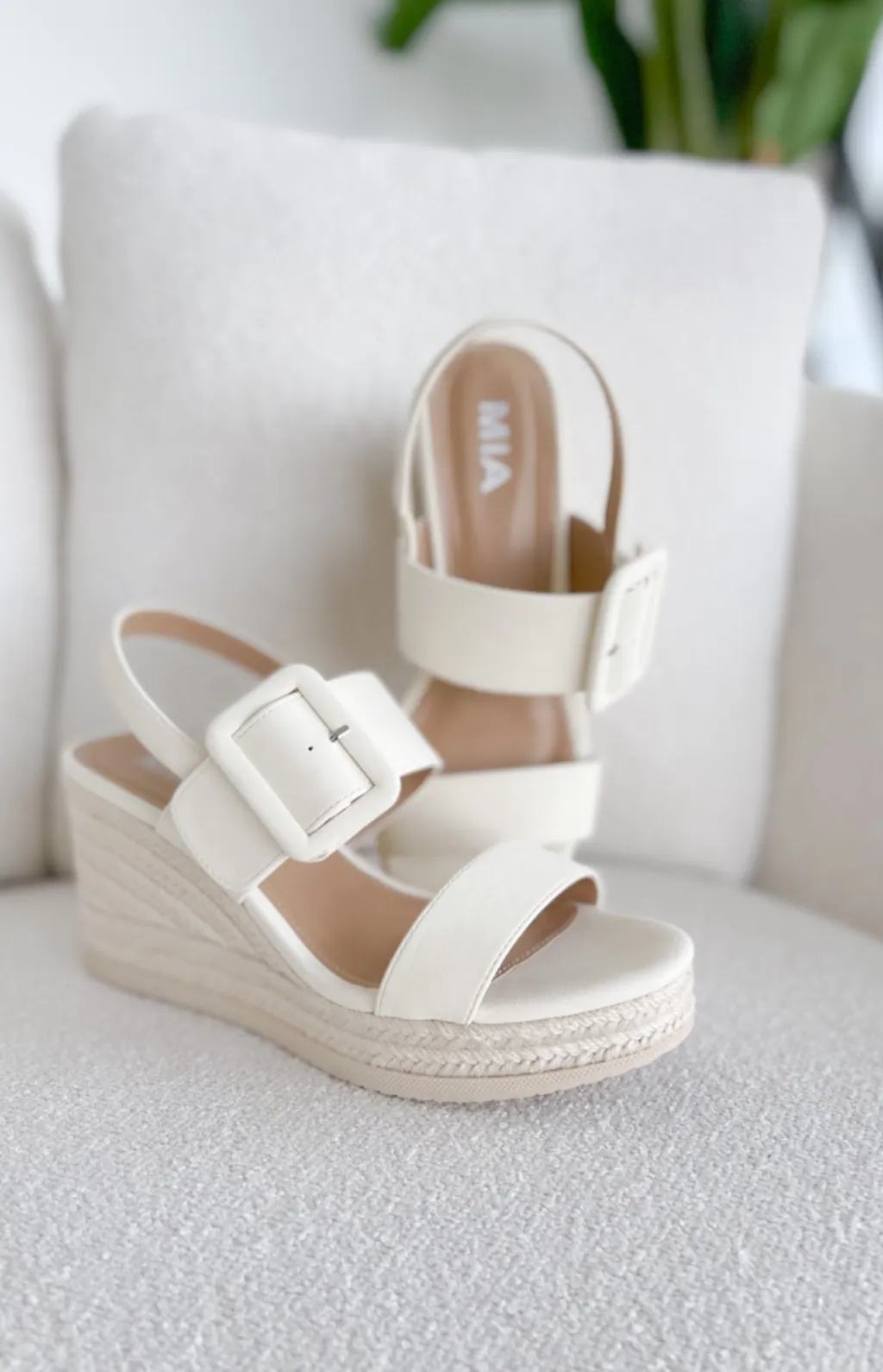 Brooke Double Strap Bone Wedge