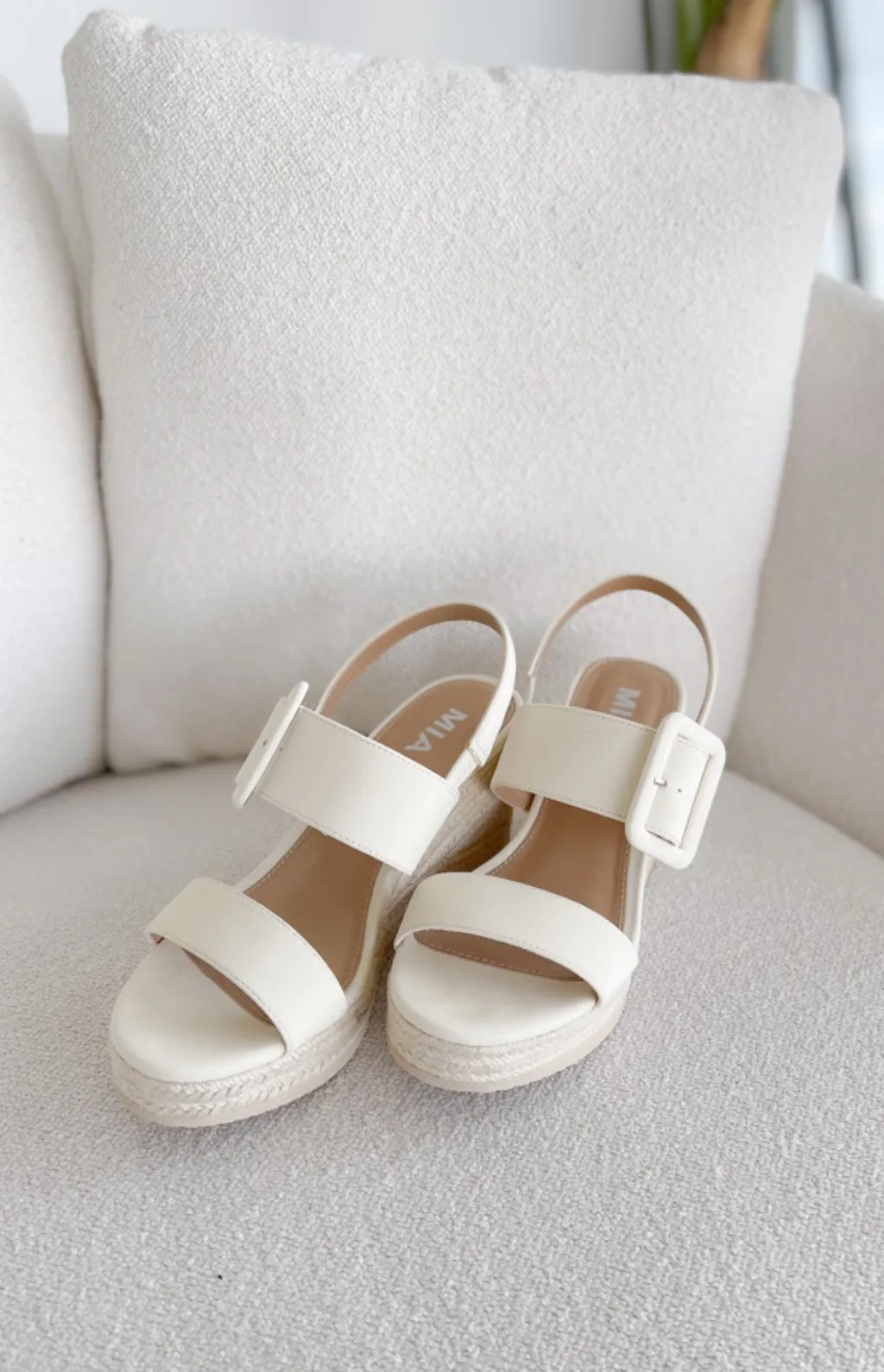 Brooke Double Strap Bone Wedge