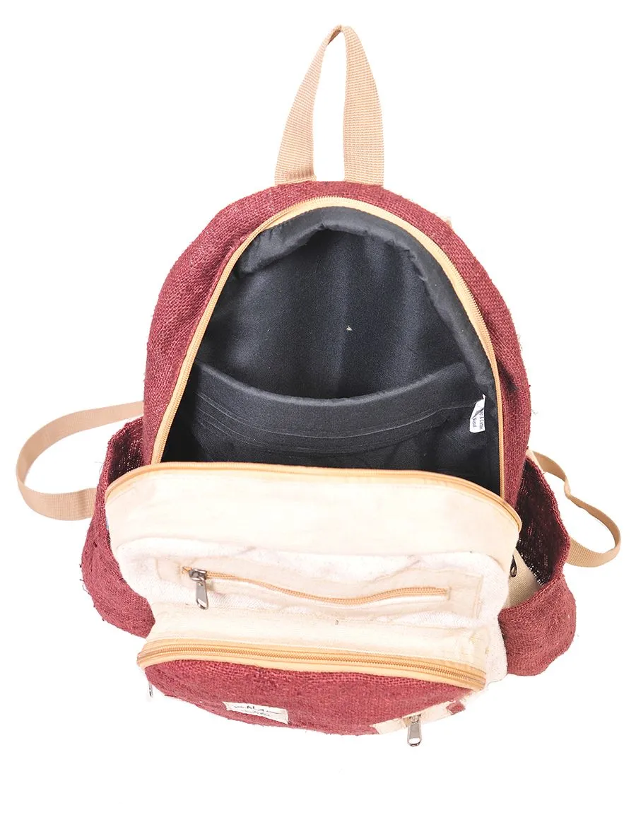 Brown Hemp and Cotton Backpack