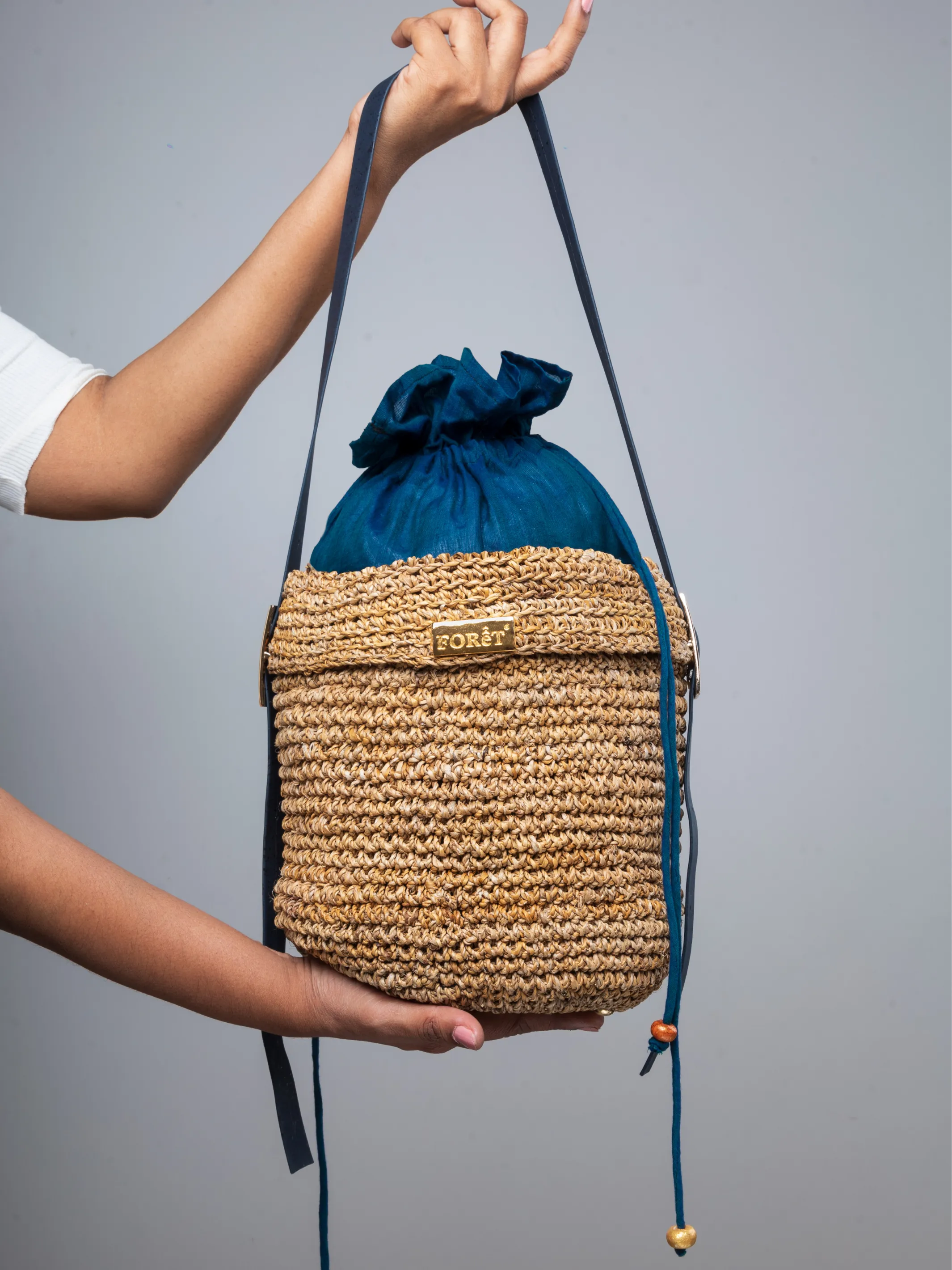 Brunnera Banana Fiber and Cork Bucket Bag