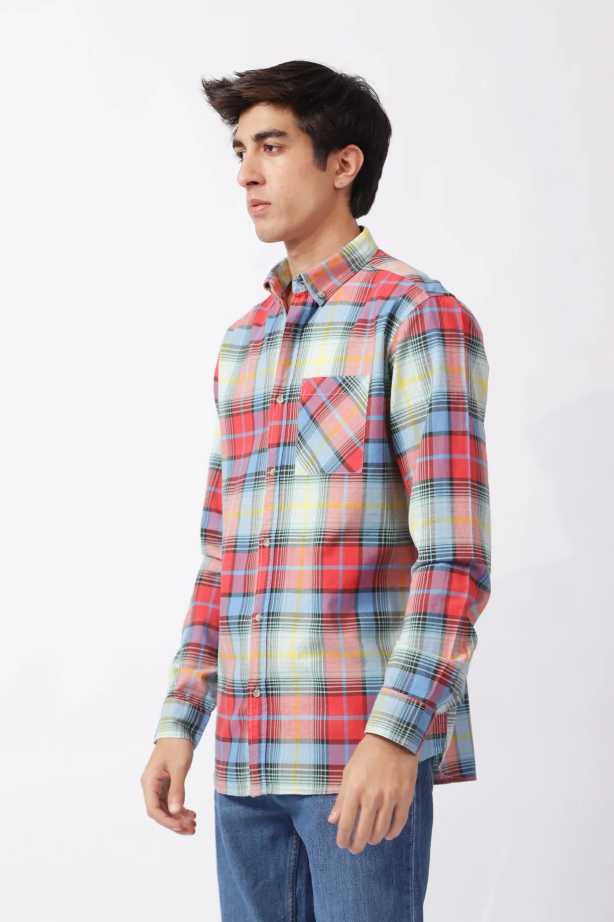 BUTTON DOWN OXFORD CHECK SHIRT