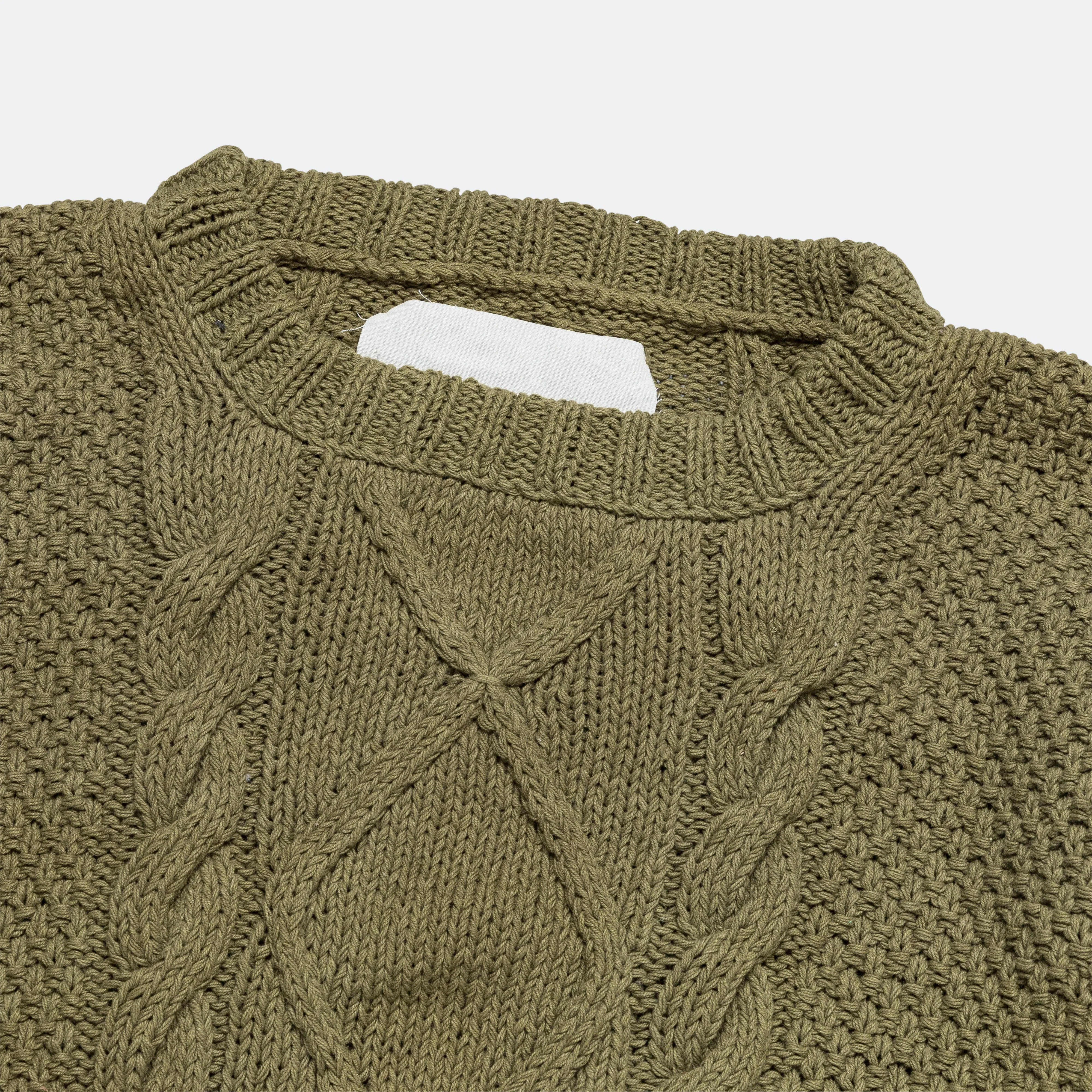 Cable Jumper - Olive Darn-Knit