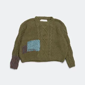 Cable Jumper - Olive Darn-Knit