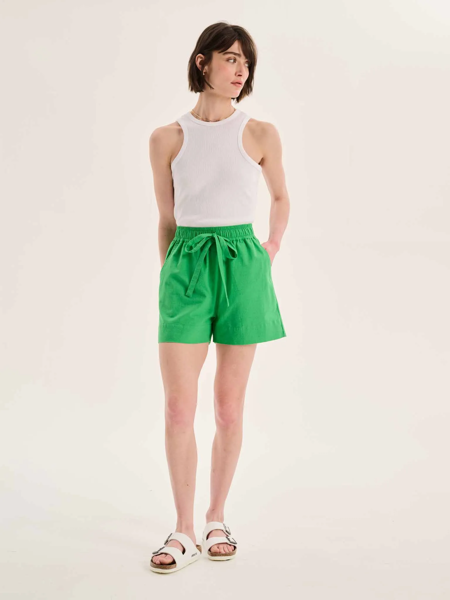 Canaria Elasticated Shorts in Green