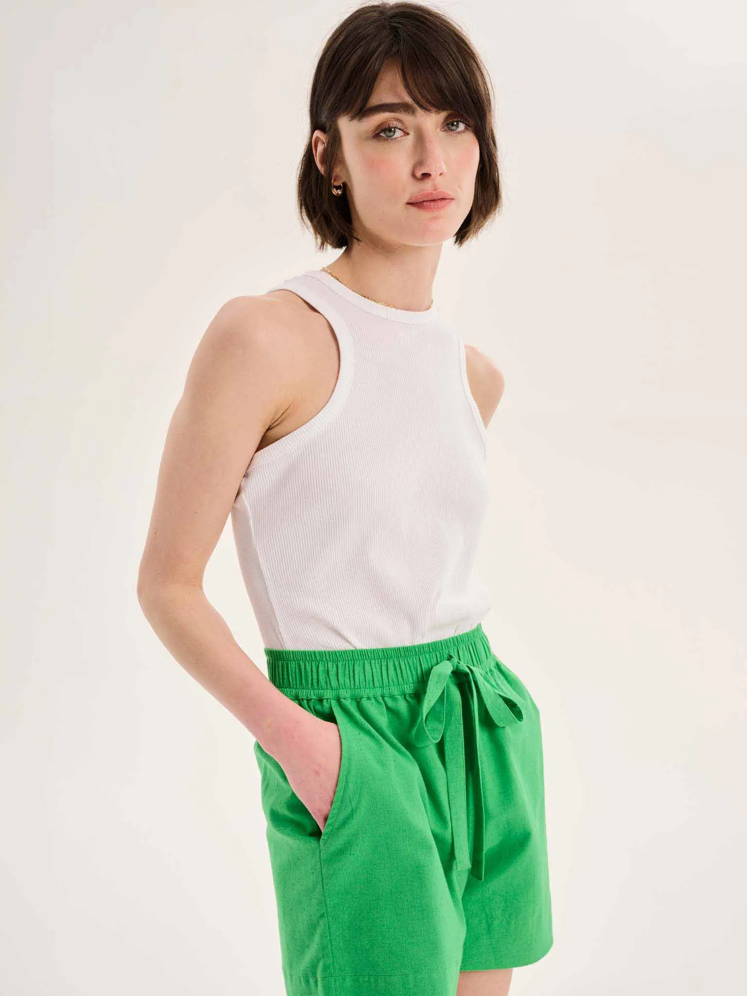 Canaria Elasticated Shorts in Green