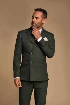 Caridi Olive Double-Breasted Jacket