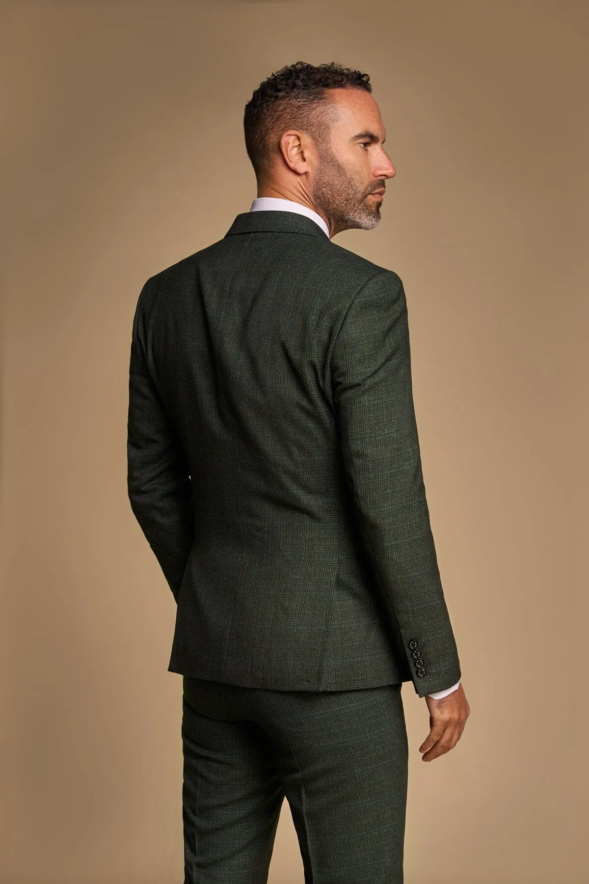 Caridi Olive Double-Breasted Jacket