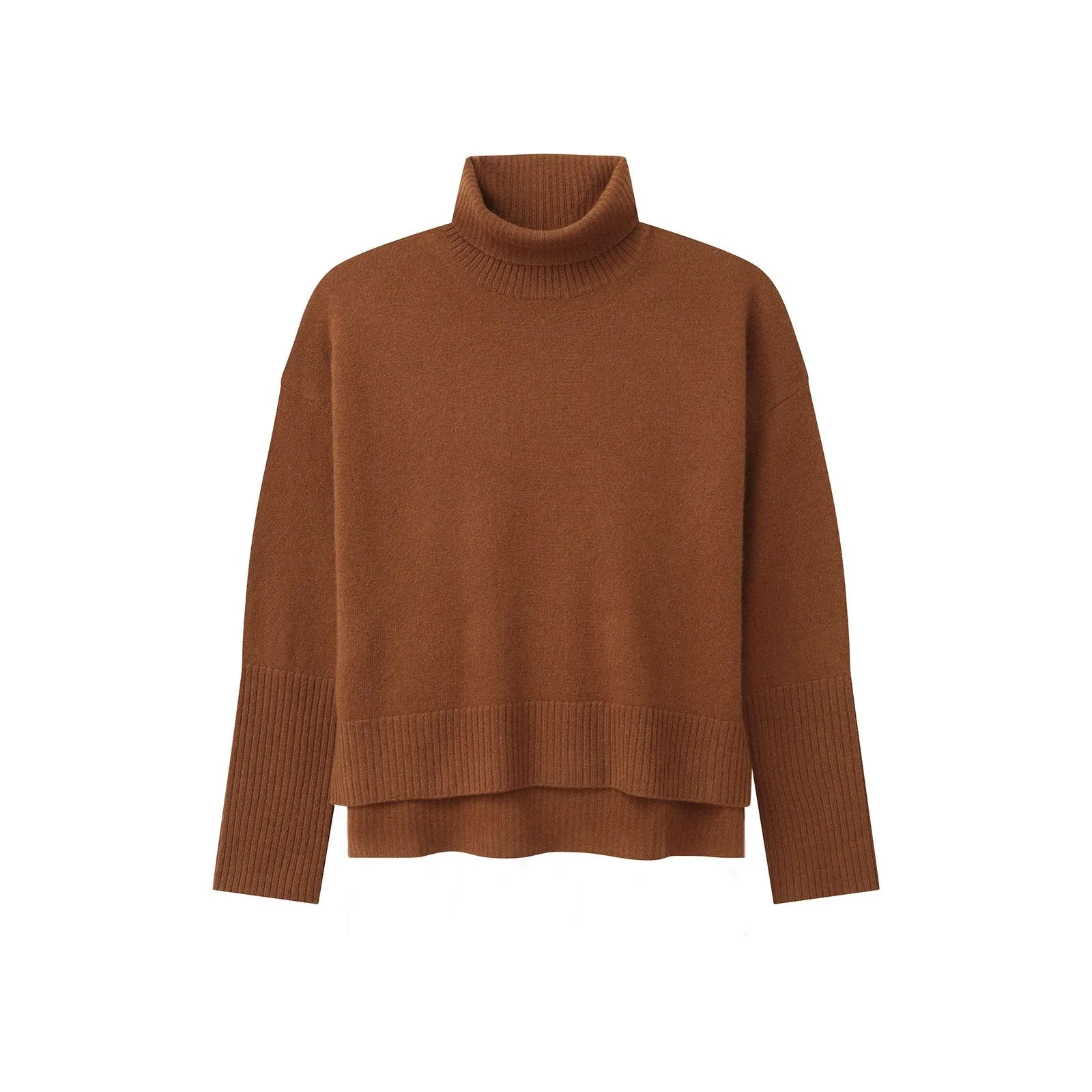 Cashmere High-Low Turtleneck