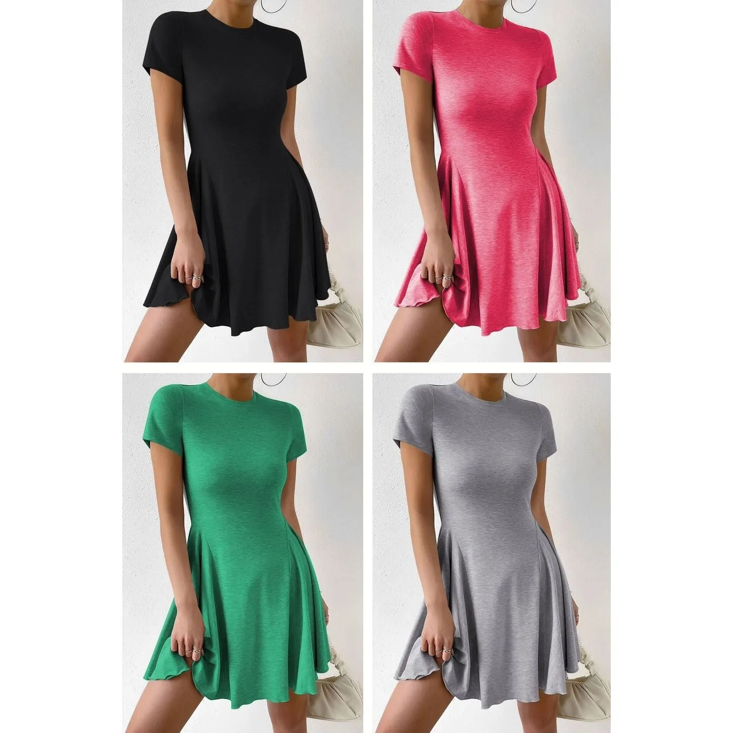 Casual Short Sleeve Midi Dress