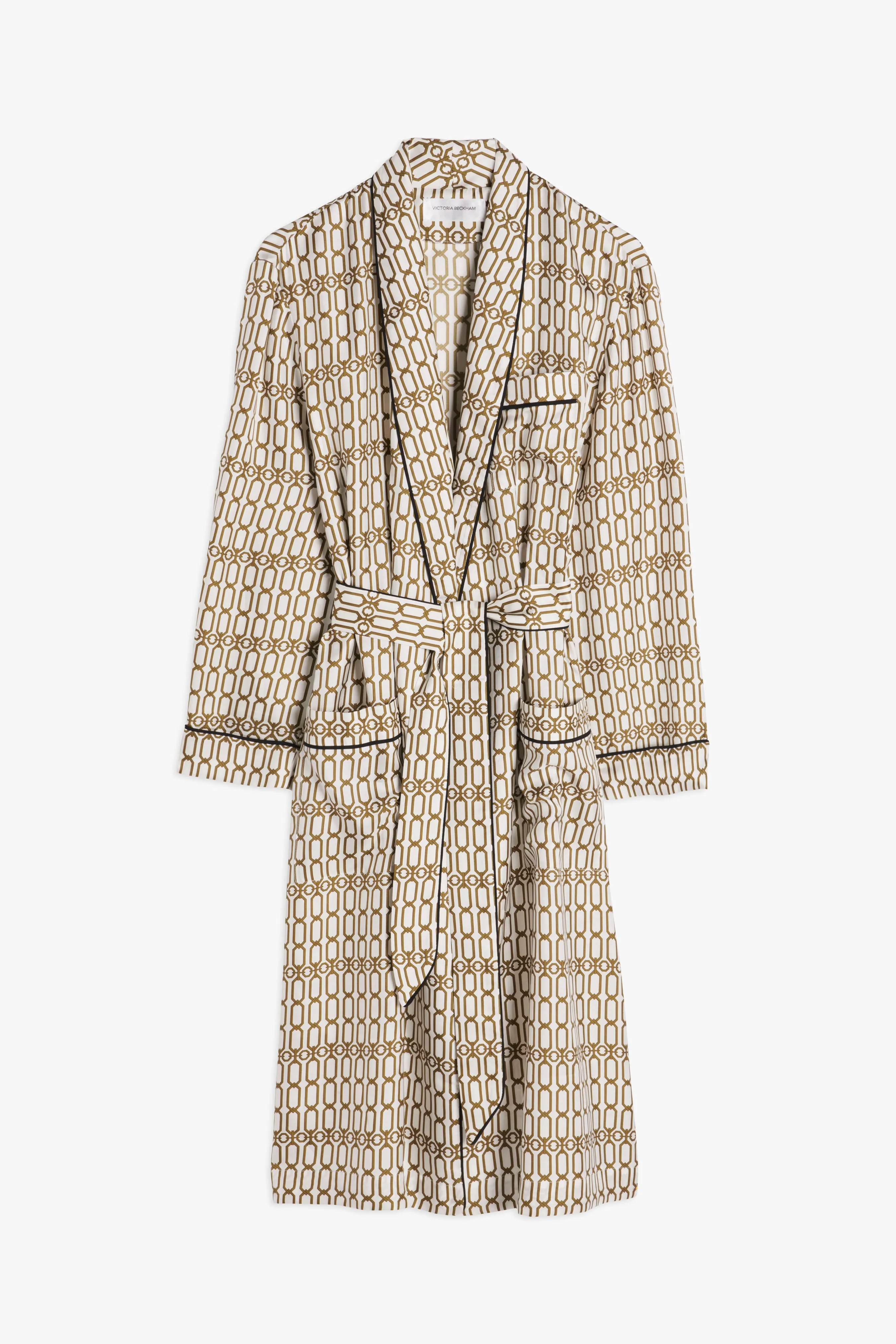 Chain Print Robe in Ivory