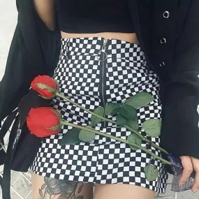 Checkered skirt 🖤