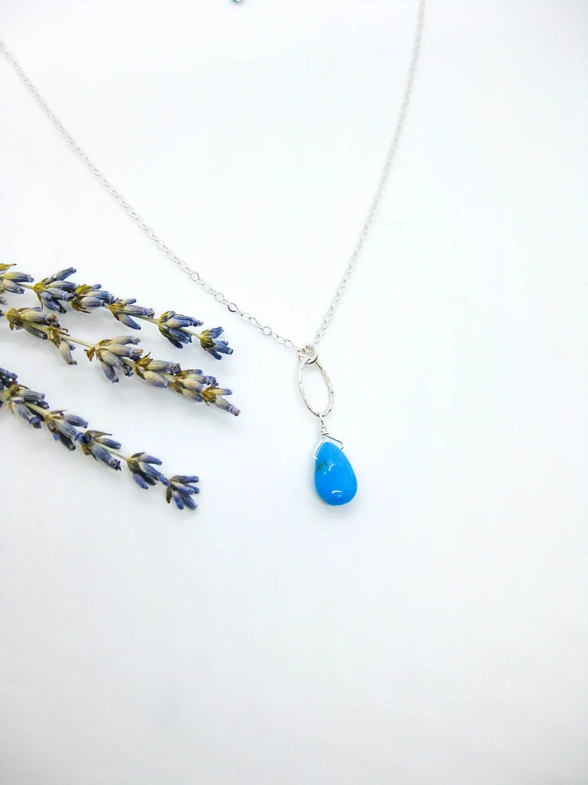 Chrysanthe: Blue Turquoise Necklace - n641