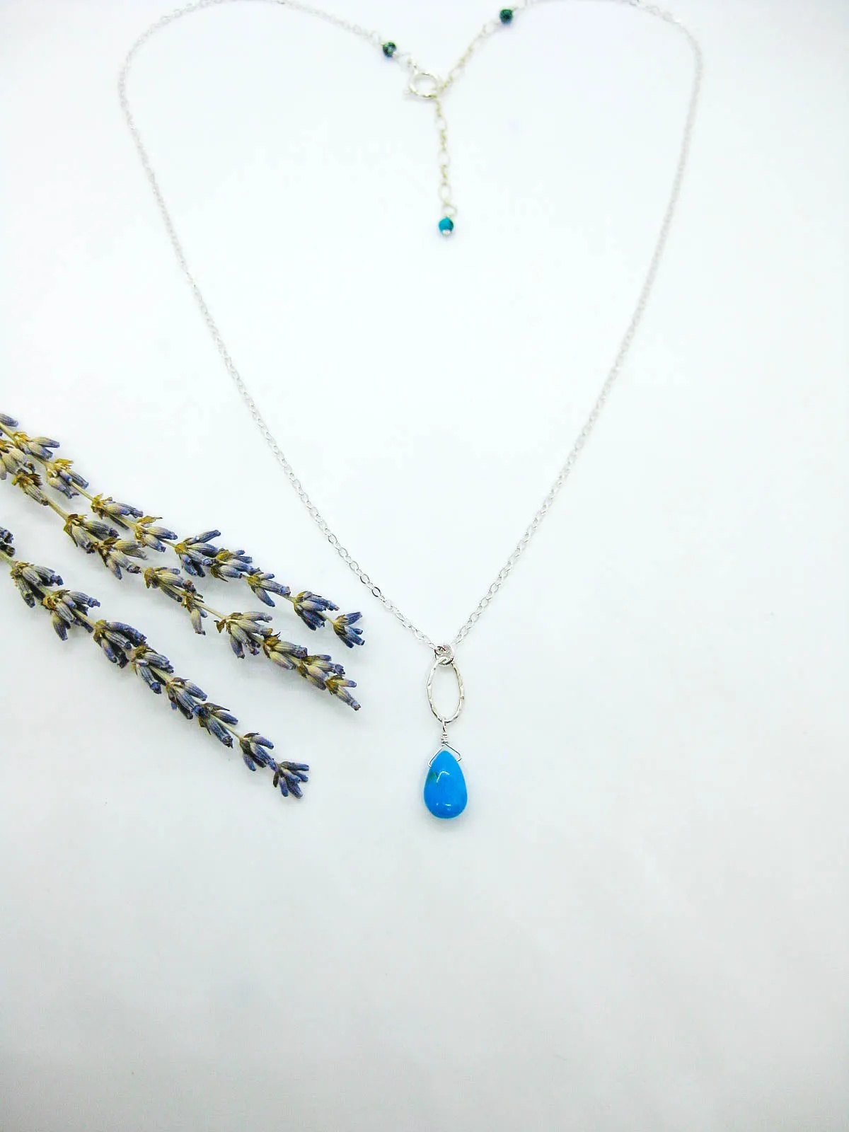 Chrysanthe: Blue Turquoise Necklace - n641