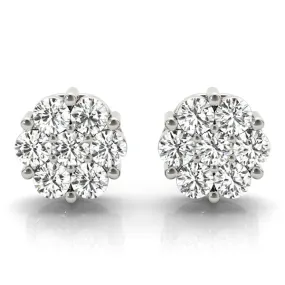 Classic 2.80 carat Diamond Cluster Stud Earrings