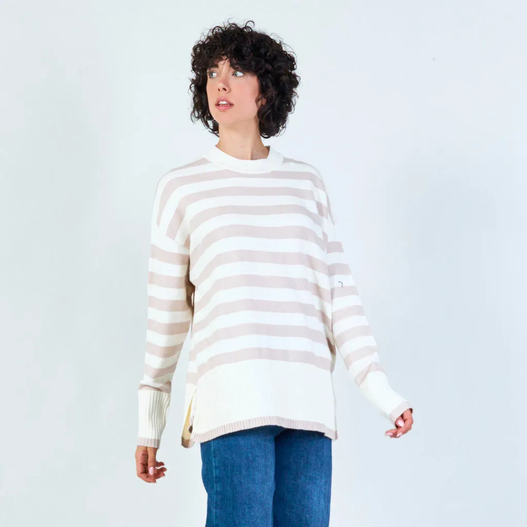 Classic bold stripe sweater wholesale