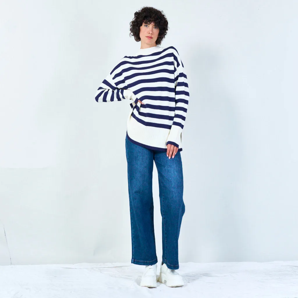 Classic bold stripe sweater wholesale