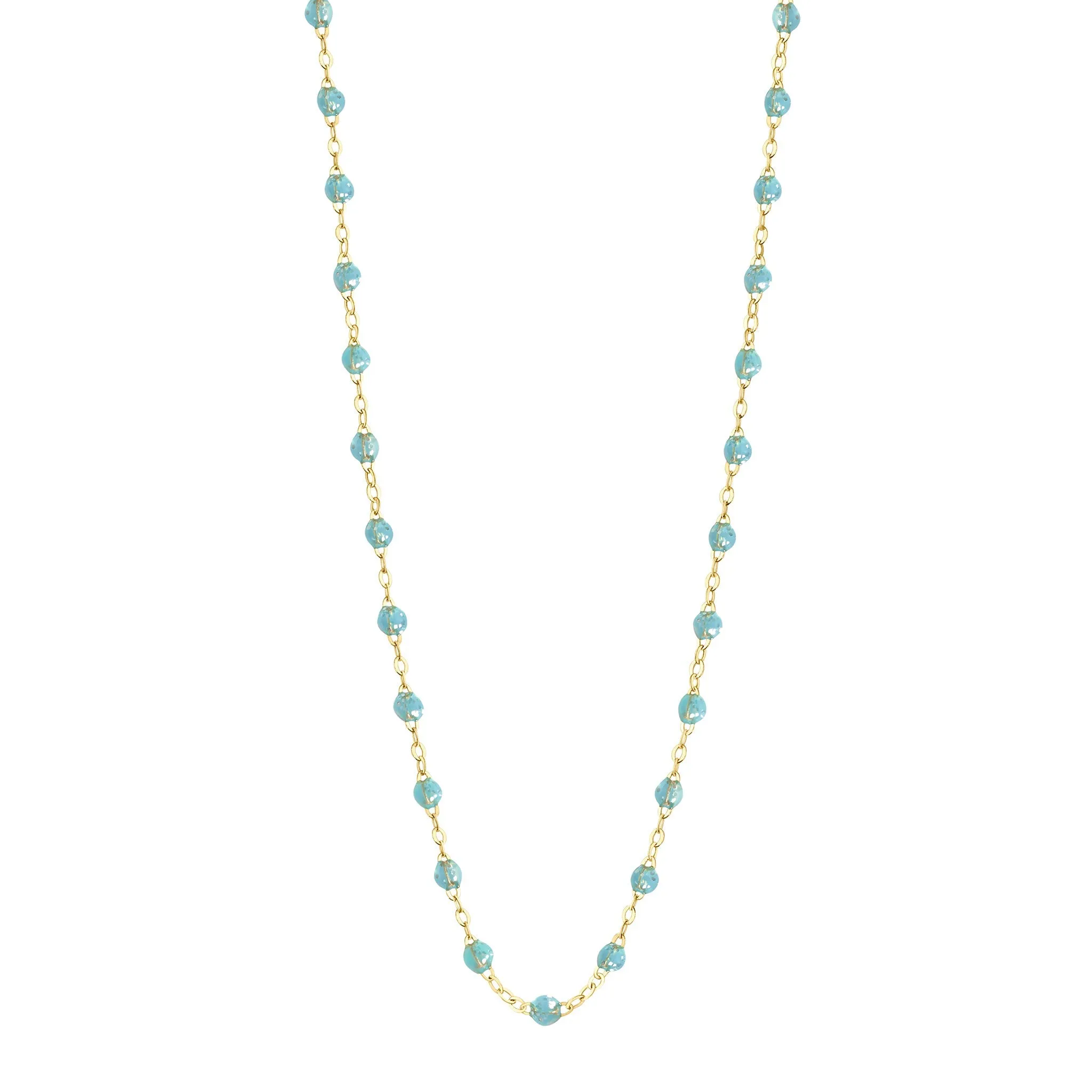 Classic Gigi Aqua necklace, Yellow Gold, 19.7"