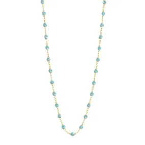 Classic Gigi Aqua necklace, Yellow Gold, 19.7"