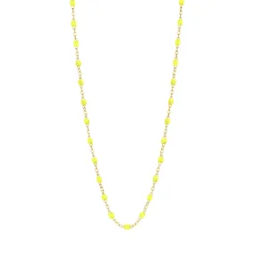 Classic Gigi Lime necklace, Yellow Gold, 17.7"