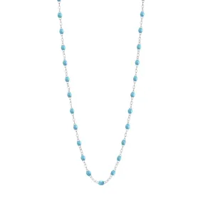 Classic Gigi Turquoise necklace, White Gold, 16.5"