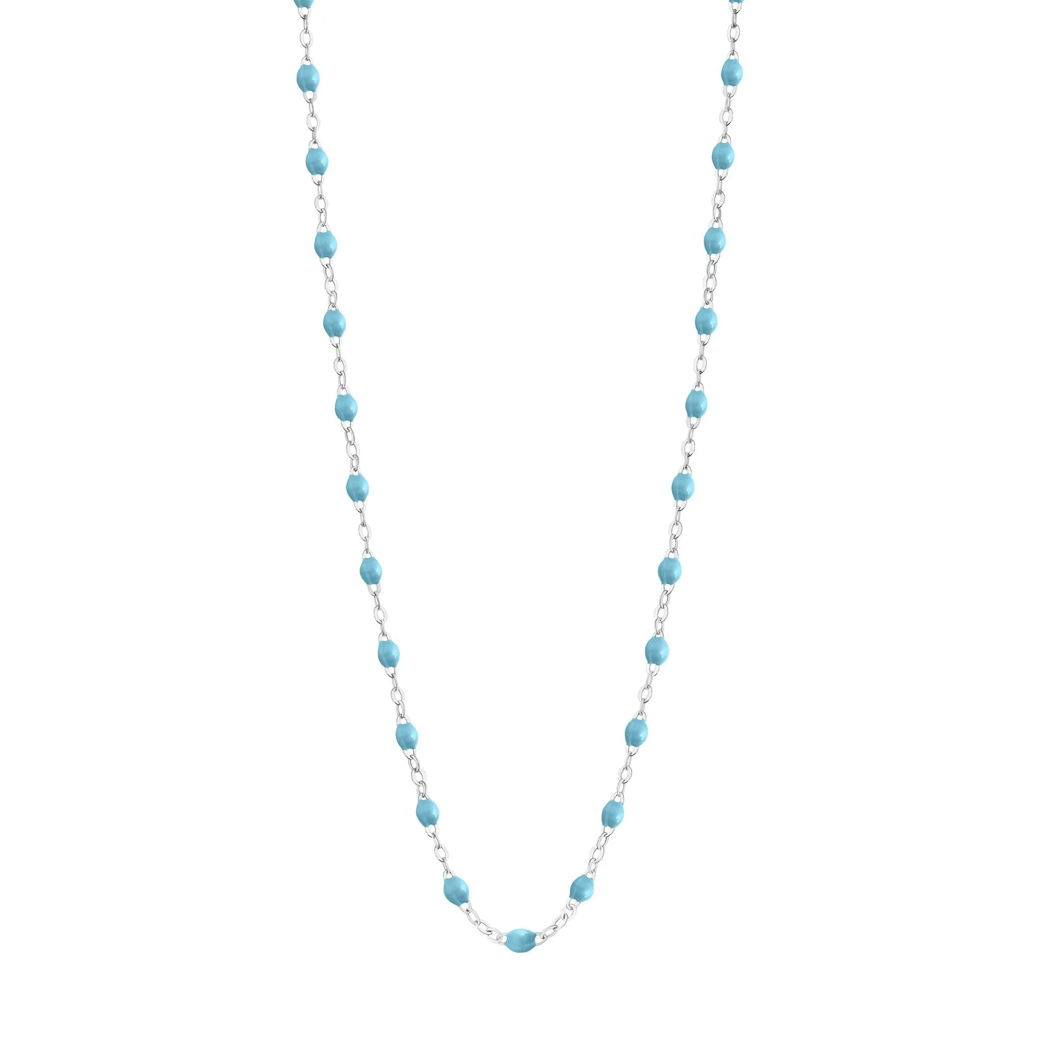 Classic Gigi Turquoise necklace, White Gold, 16.5"