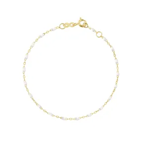 Classic Gigi White bracelet, Yellow Gold, 5.9"