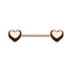 Classic Heart Nipple Body Jewellery with Rose Gold Plating