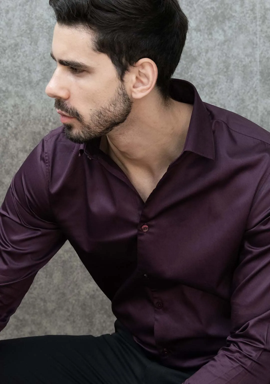 Classic Shirt in Italian Plum