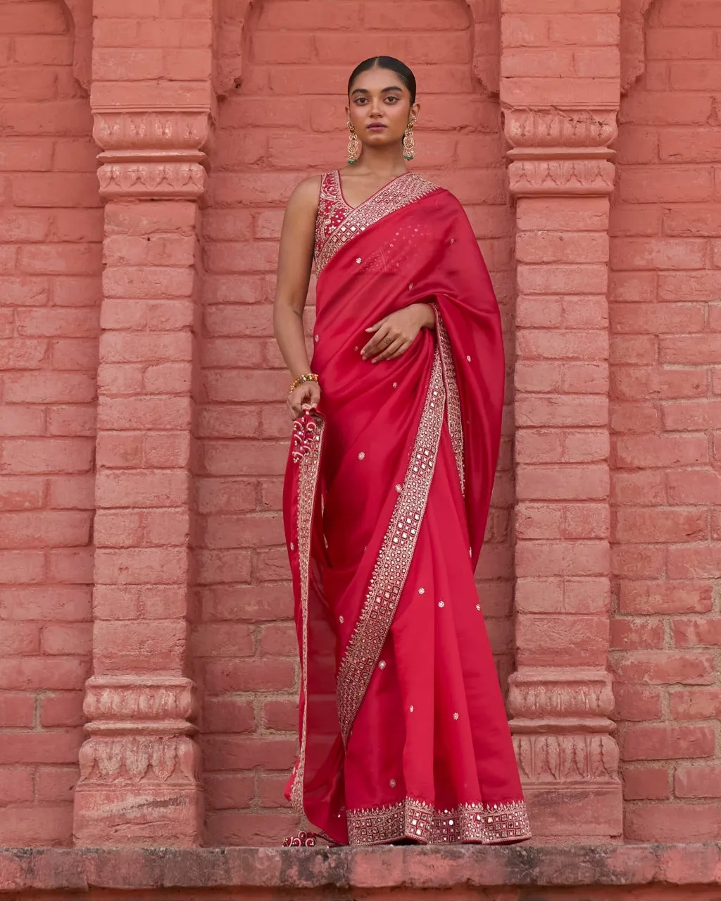 Classic Surkh Laal Sari Set