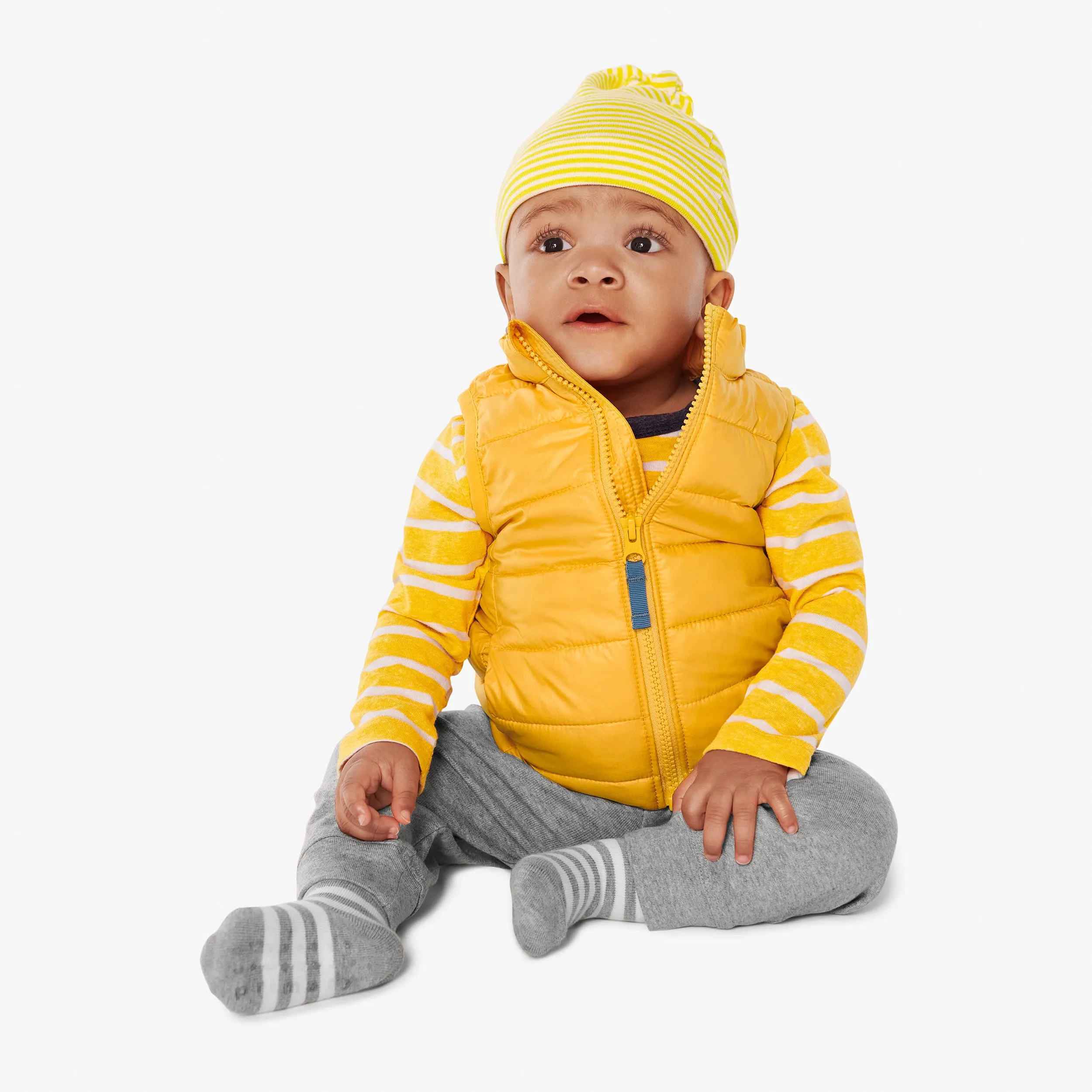 Clearance baby organic hat in mini stripe