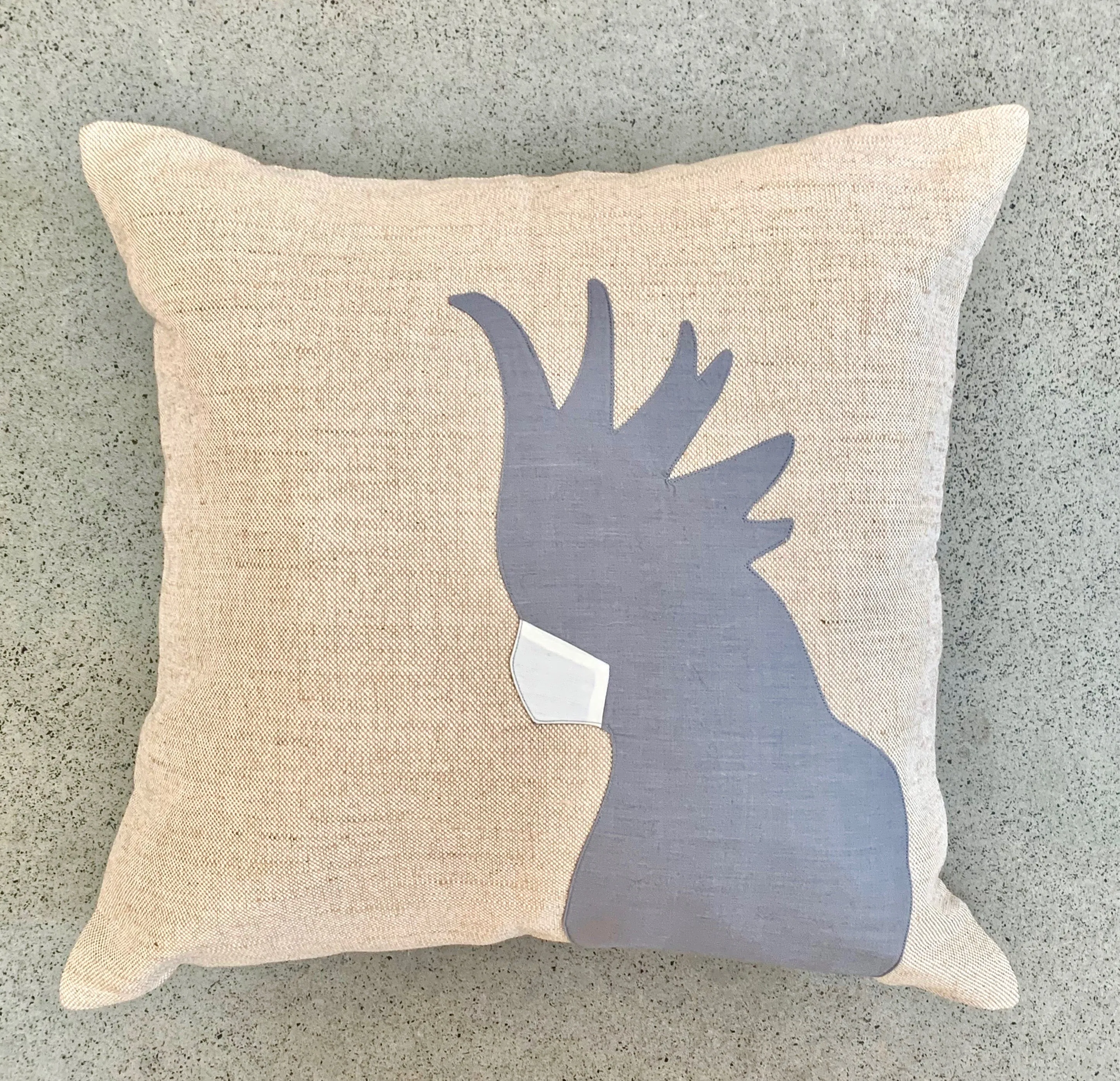 Cockatoo Cushion in Grey