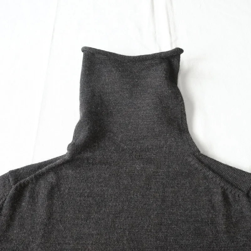 contrast sleeve turtleneck