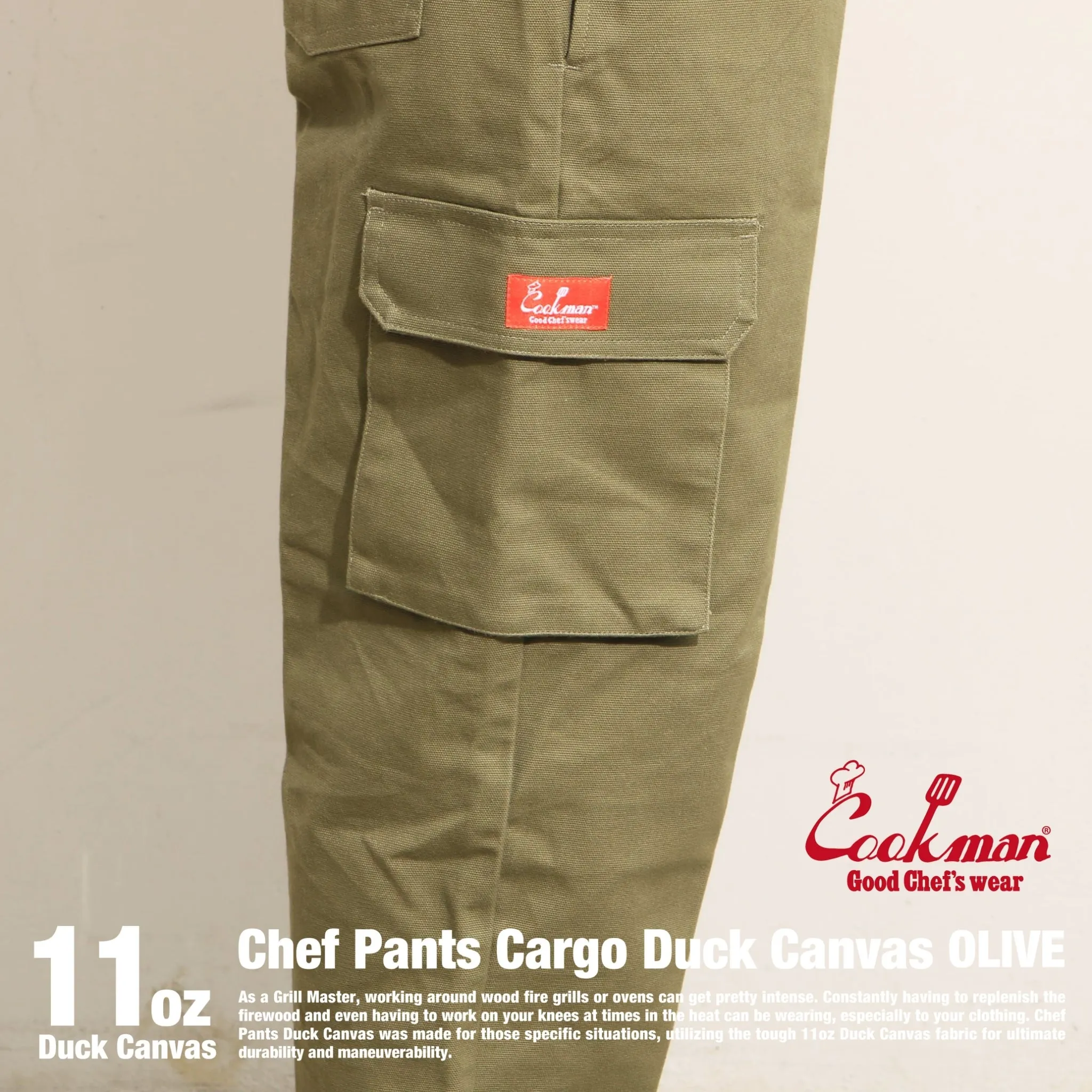 Cookman Chef Pants Cargo - Duck Canvas : Olive