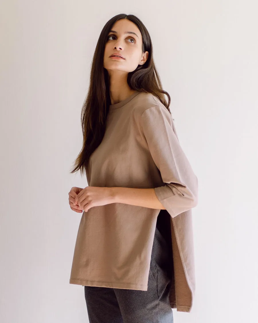 Corinne Organic Cotton Top In Mocha