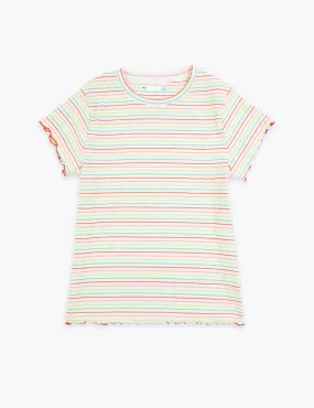 Cotton Rainbow Striped T-Shirt