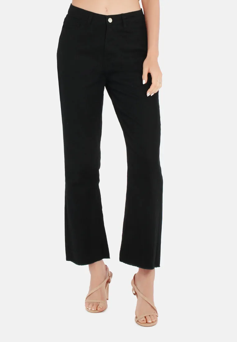 Cotton Wide Fit High Waist Trousers