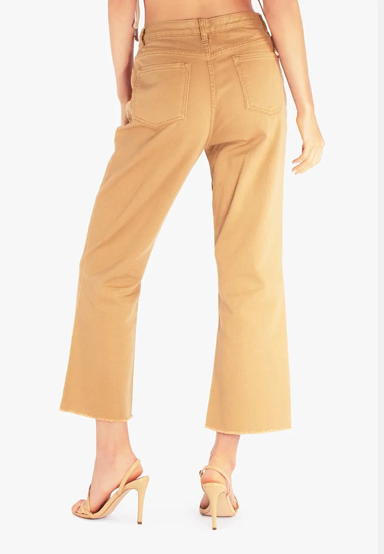 Cotton Wide Fit High Waist Trousers